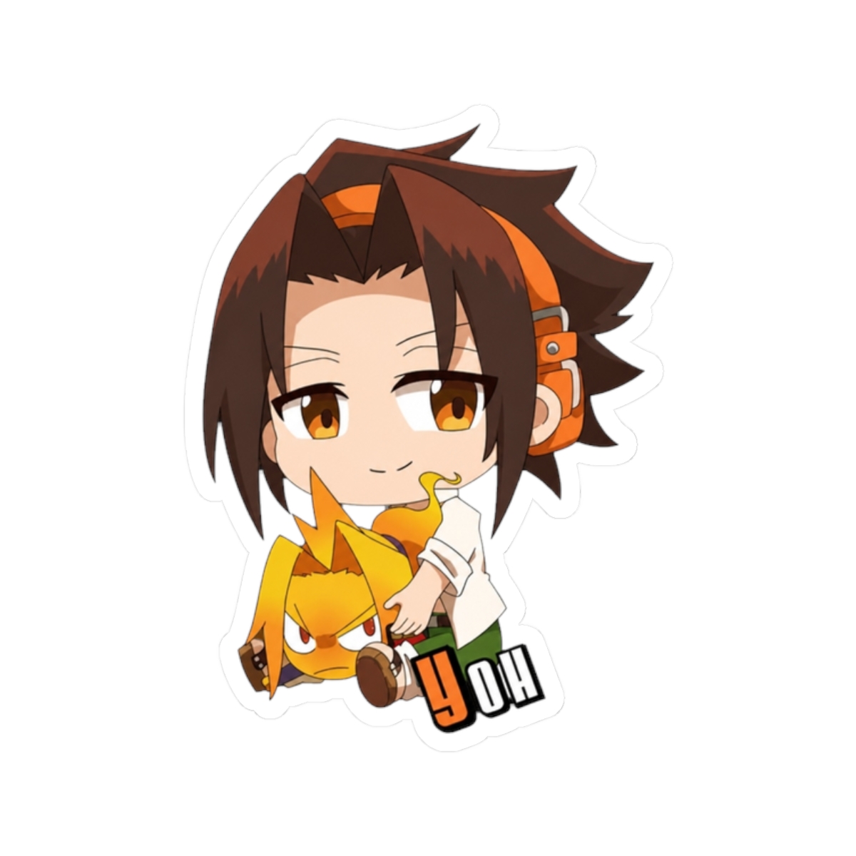 Cute Asakura Yoh With Amidamaru Sticker | Shaman King - alternate angle 3, merchandise